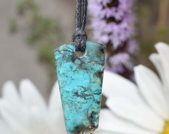 Colgante de crisocola, collar de piedra con acabado mate pulido natural de crisocola
