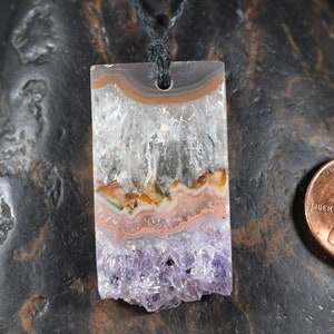 Amethyst stalactite pendant Uruguay Chalcedony Raw Crystal Druzy Amethyst Pendant purple Druzy Cab pendant