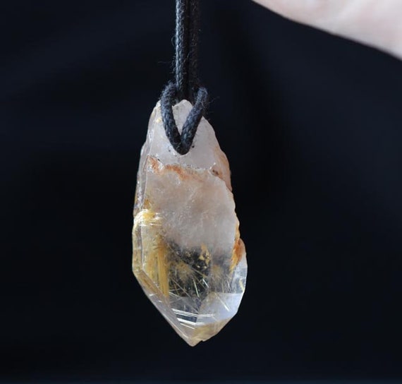 Rutilated quartz  pendant Rutile Included Quartz … - image 1