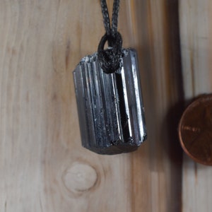 Black Natural Tourmaline Crystal raw  Pendant  Natural crystal Tourmaline Double terminated crystal Necklace