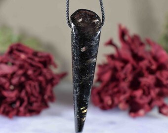 Nuumite pendant Hand cut Nuummite Pendant Nuummite Necklace stone Nuummit Necklace