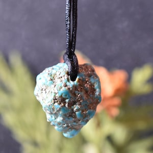 Turquoise PENDANT Polished Nugget Necklace with  adjustable cord