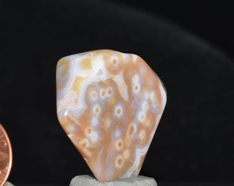 Ocean Jasper Polished end piece Stone  Grade AAA Ocean Jasper  Polished Ocean Jasper   Ocean Jasper Meditation Stone | Orbicular Jasper e