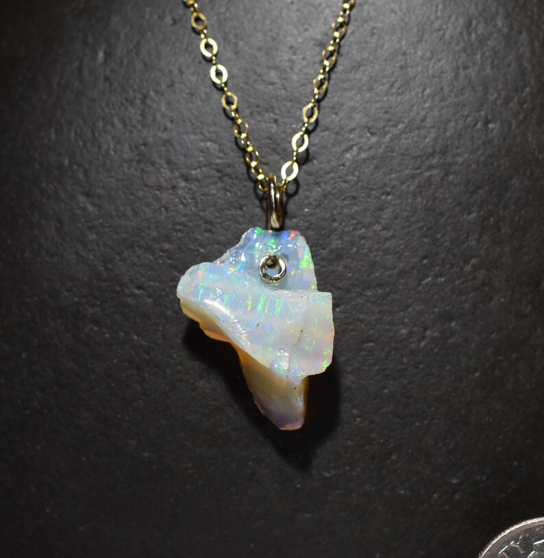 14 kt opal pendant bead Coober Pedy Australian semi Crystal uncut natural Opal Australian Natural solid opal pendant bead