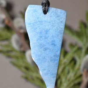 DUMORTIERITE in QUARTZ Pendant Bead Necklace from Brazil Women &#39;s Hand cut and polished,Pendant Men&#39;s Pendant