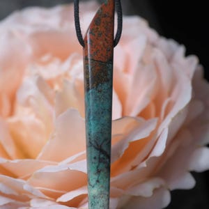 Sonora Sunrise Pendant,Sonora Sunrise Necklace,Sonora Sunset Chrysocolla hand cut Pendant