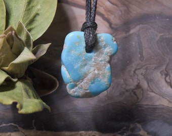 Turquoise Pendant Chinese Turquoise Necklace with  adjustable cord