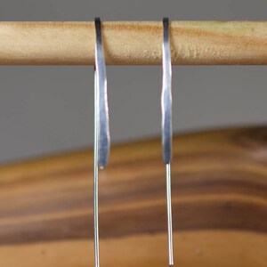 Pendientes de aro de arco abierto de oro o plata de ley, diseño minimalista moderno y ligero de 1.5 &quot;, aros simples, arco de plata,
