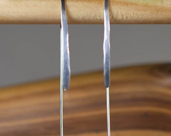 Sterling Silver Open Arc Hoop Earrings, Modern Minimalist Design