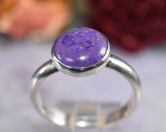 Sugilite and sterling silver ring, handmade ring