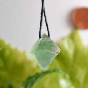 Fluorite Pendant natural crystal necklace ,Octahedron flourite pendant,Healing fluorite pendant crystal