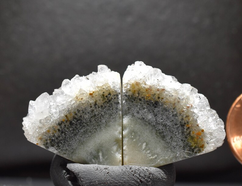 Quartz Chalcedony Raw Crystal Druzy druse Cabochon Cab pair