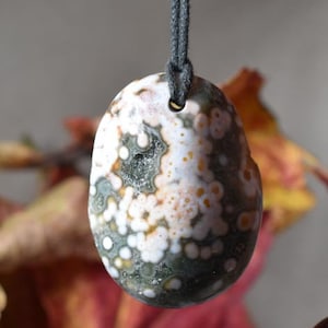 Ocean Jasper Palm Stone Pendant Grade AAA Ocean Jasper Pendant  Polished Ocean Jasper Pendant  Orbicular Jasper