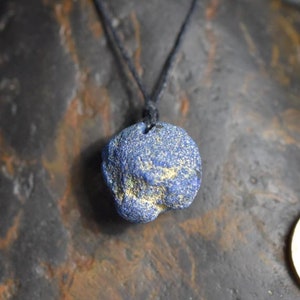 AZURITE Crystal Cluster Natural Pendant  with cord Azurite natural crystal pendant
