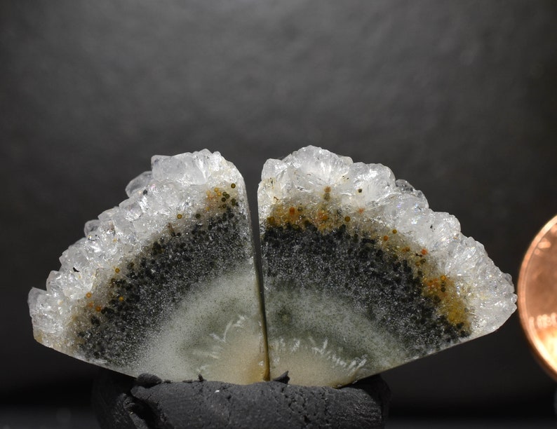 Quartz Chalcedony Raw Crystal Druzy druse Cabochon Cab pair