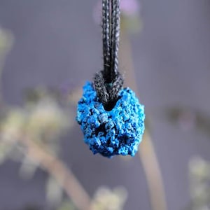 AZURITE Crystal Cluster Natural Pendant  with cord Azurite natural crystal pendant