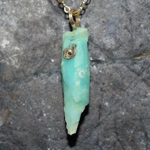Emerald Crystal Pendant , Necklace genuine Colombian Muzo Emerald Set in 14kt Solid Gold