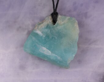 Blue Opal rough Pendant •Peruvian Beautiful Sky Blue Rough Opal pendant,Andean Blue Opal Necklace,Meditation Stone,Healing Stone