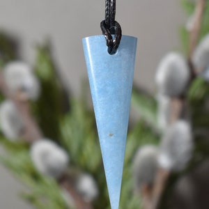 DUMORTIERITE in QUARTZ Pendant Bead Necklace from Brazil Women &#39;s Hand cut and polished,Pendant Men&#39;s Pendant