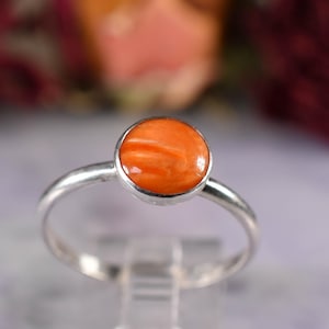 Spiny Oyster and sterling silver ring , handmade ring