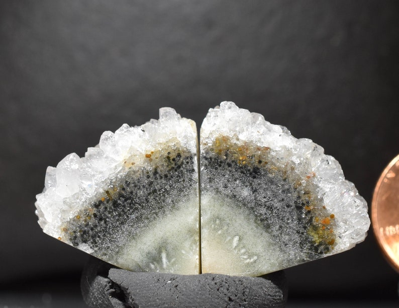 Quartz Chalcedony Raw Crystal Druzy druse Cabochon Cab pair
