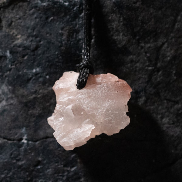 Nirvana Quartz Pendant Ice Quartz crystal Himalayan Ice Quartz Pendant Necklace Natural Crystal Pink Stone