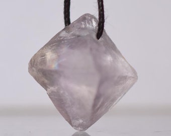 Fluorite Octahedron natural crystal pendant ,Octahedron flourite pendant,Healing fluorite pendant crystal