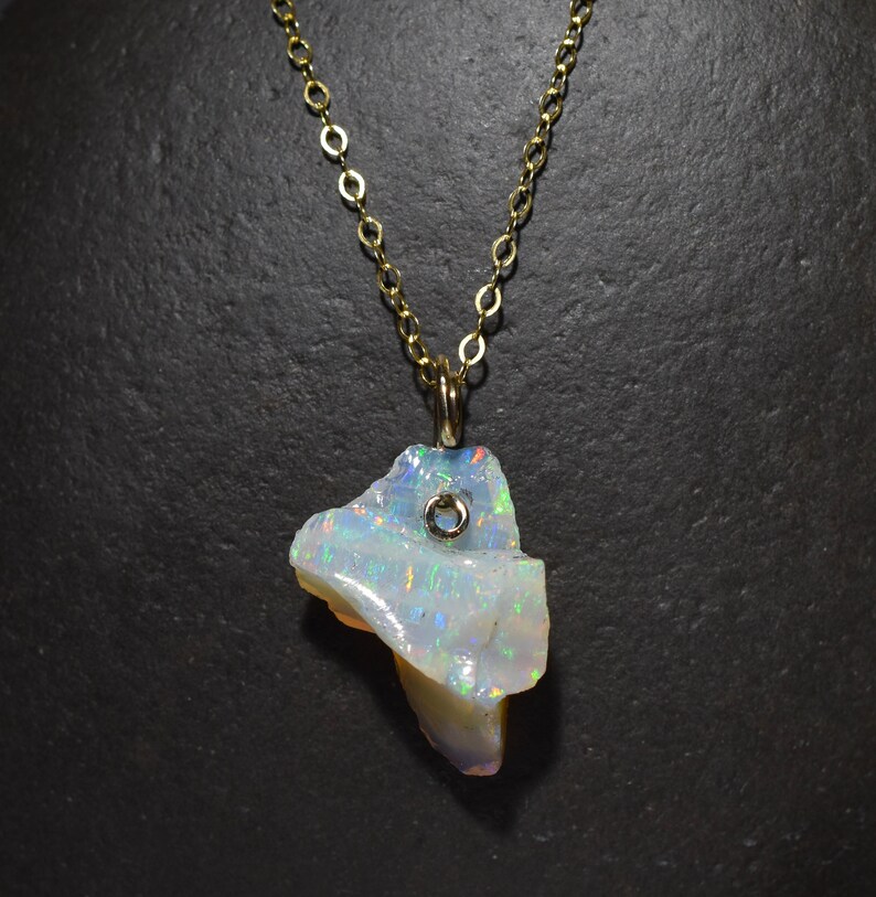 14 kt opal pendant bead Coober Pedy Australian semi Crystal uncut natural Opal Australian Natural solid opal pendant bead