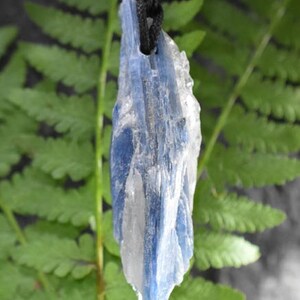 Raw Blue Kyanite Combo Necklace, Kyanite Pendant, Raw Kyanite Necklace with adjustable cord