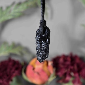 Tektiet hanger, Tektiet Zwarte meteoriet ketting Tektiet kralen ketting Tektiet kralen hanger