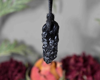Tektite Pendant , Tektite Black meteorite necklace Tektite Bead Necklace Tektite Bead pendant