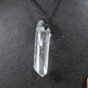 Quartz crystal Pendant Necklace Natural Arkansas Crystal Water clear Stone