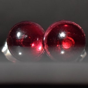 Sterling silver Garnet Cabochon Stud earrings. Post earrings in solid sterling silver and  garnet cab earrings January Birthstone