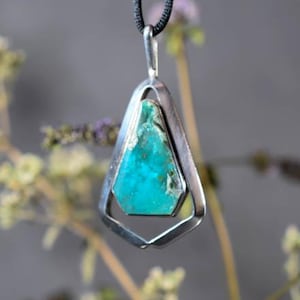 Gem Silica Pendant Set In Sterling Silver ,Sterling Silver pendant Gem Silica necklace Gem Silica jewelry Beautiful  Gem Silica Pendant