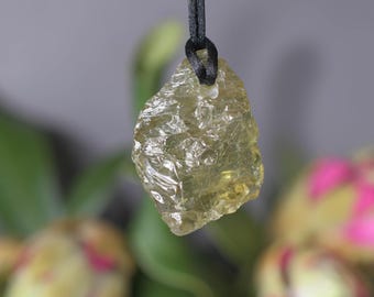 Apatite crystal Pendant Necklace Natural green yellow Crystal