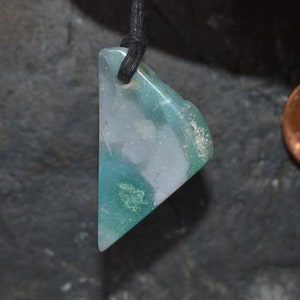 Gem Silica Agate Malachite Polished  Pendant,Gem Silica Necklace ,Gem silica Bead Necklace  , Chrysocolla Gem silica Pendant