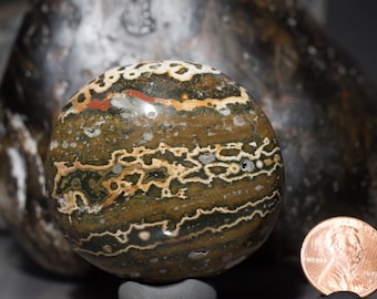 Ocean Jasper Marovato 8th Vein Natural Stone  Grade  AAA  Ocean Jasper  Polished Ocean Jasper Ocean Jasper Meditation Stone Orbicular Jasper
