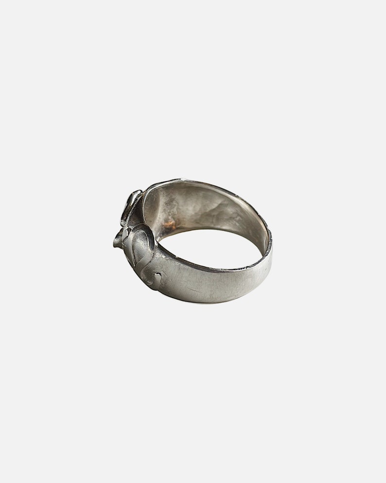 Signet Ring Women, Signet Ring Sterling Silver, 925 Silver Signet Ring, Chunky Silver Ring, Handmade Chunky Rings Silver image 3