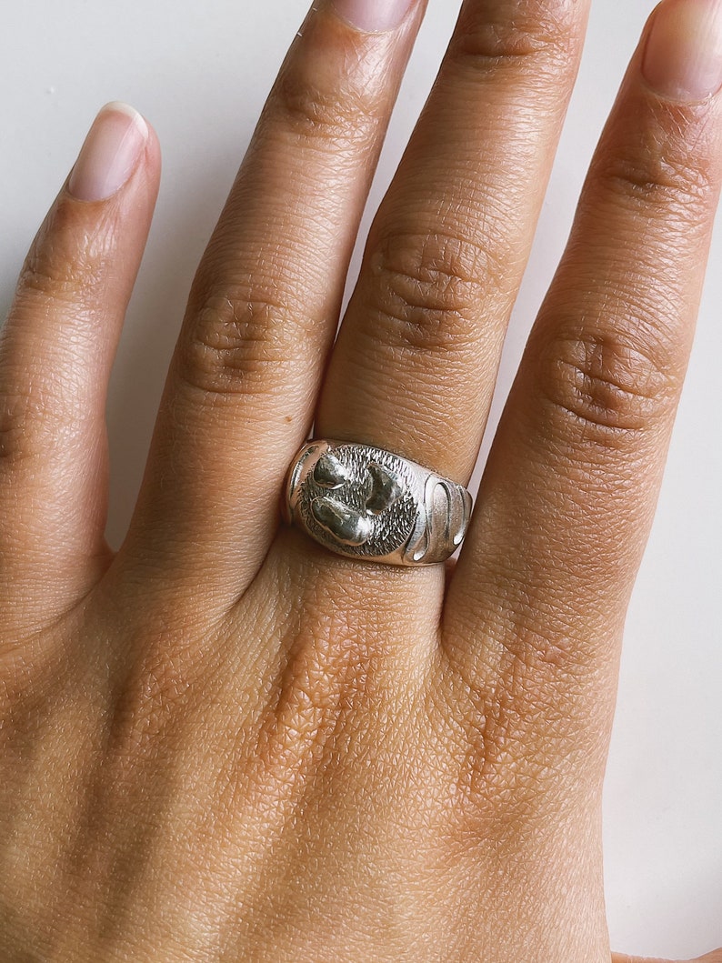 Signet Ring Women, Signet Ring Sterling Silver, 925 Silver Signet Ring, Chunky Silver Ring, Handmade Chunky Rings Silver image 2