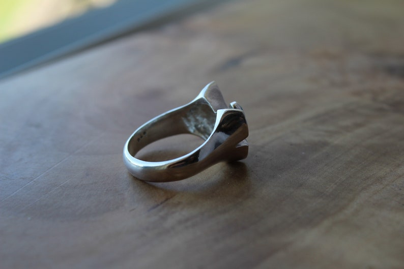 Handmade Dainty Ring Statement Ring Womens Feminine Ring Gemstone Ring Sterling Silver Butterfly Ring with Turquoise