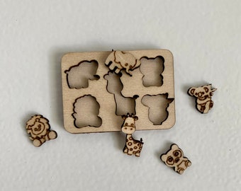 Kit puzzle in legno per casa delle bambole