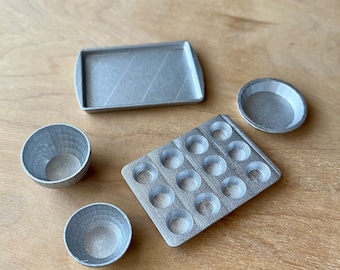 SOLO FILE STL Set da forno per casa delle bambole