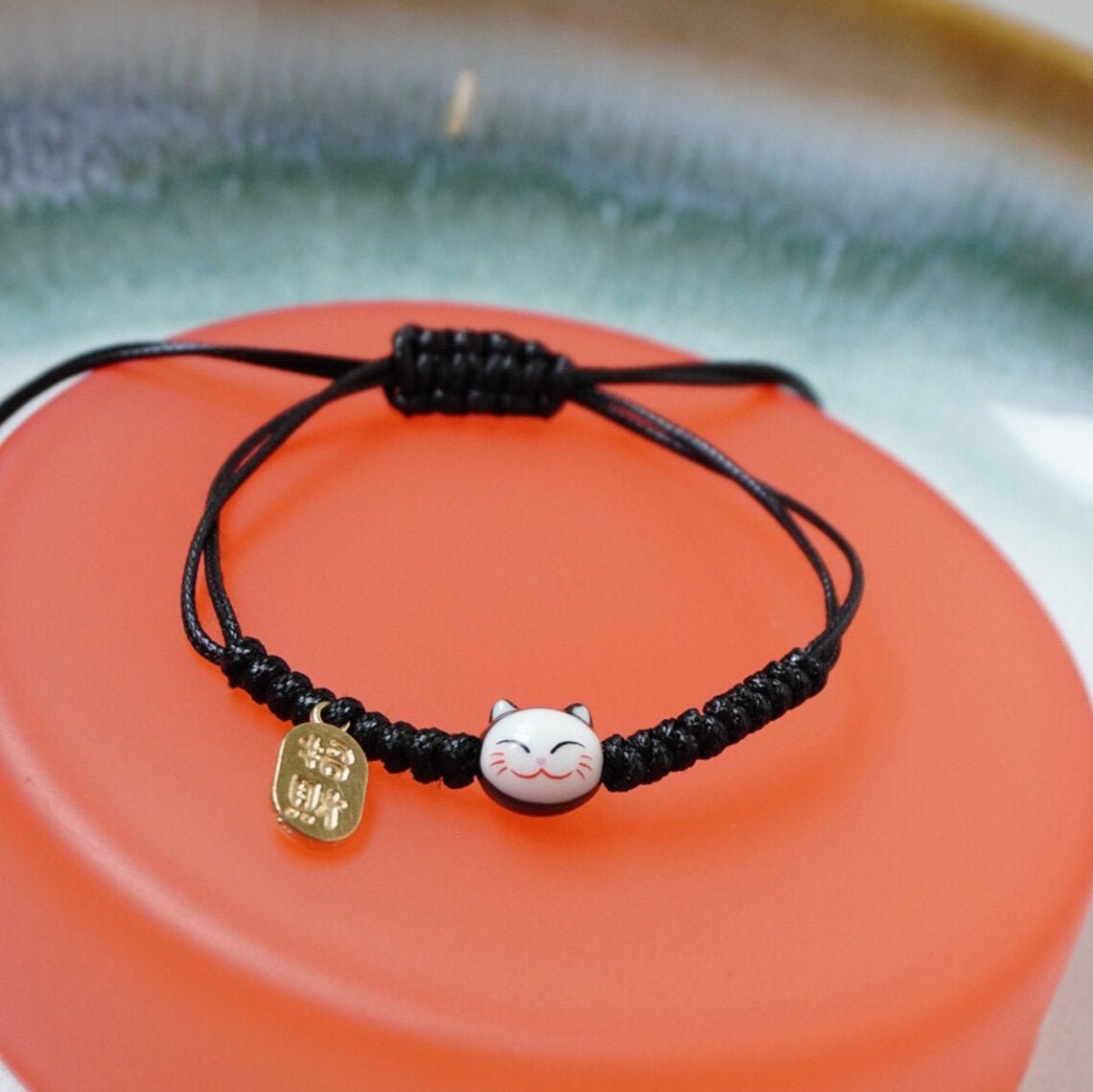 Lucky Cat Bracelet Maneko Cat Adjustable Bracelet Etsy