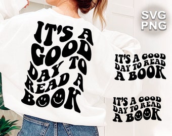 It's A Good Day To Read A Book SVG PNG - Retro Reader Cut File