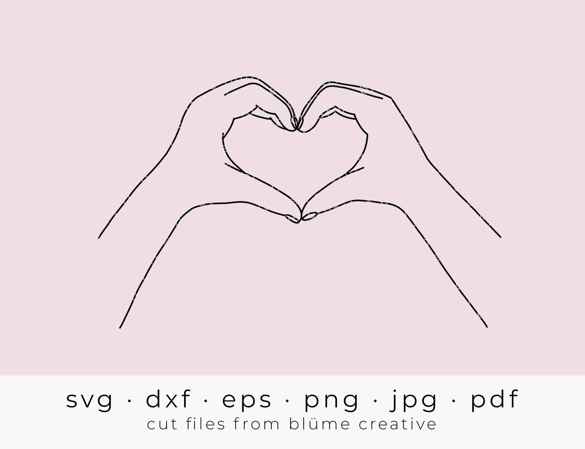 Hand Hearts SVG Best Friends, BFF, Hand Hearts Outline, Hearts, Girl ...
