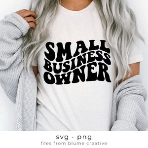 Eigenaar van kleine bedrijven SVG | golvende letters, vintage, retro, boho, trendy, vrouw stijl, baas babe, ondersteuning, winkel kleine | Cricut gesneden bestand svg png