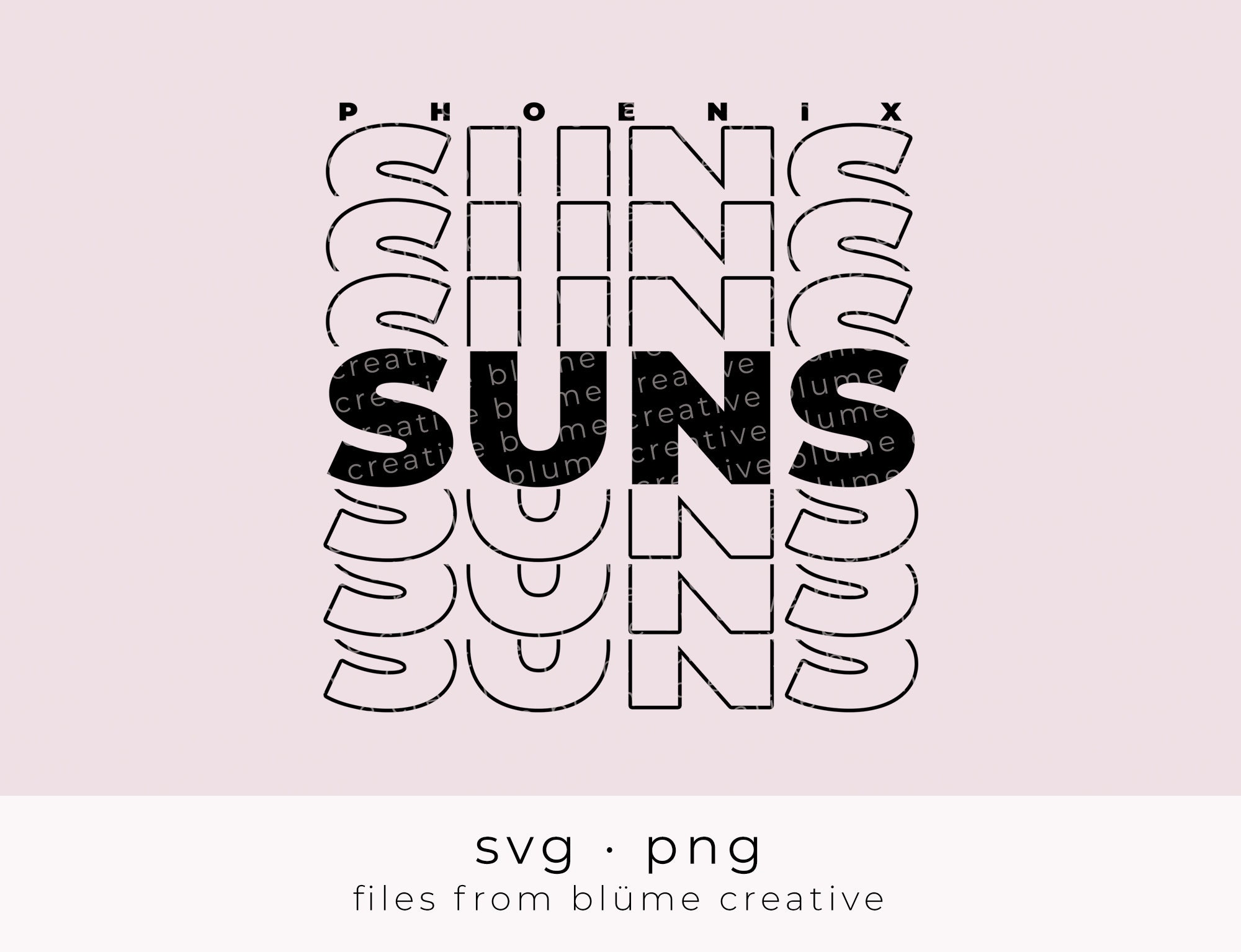 Phoenix Suns SVG thank you bag style stacked basketball