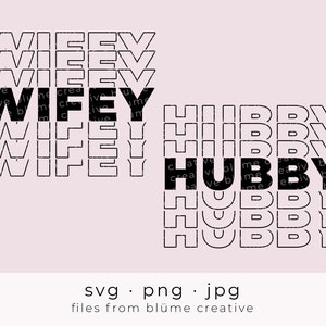 Esposa Hubby apilado SVGs / gracias estilo bolsa apilado recién casado marido recién casados / cricut archivos cortados svg png jpg descarga instantánea