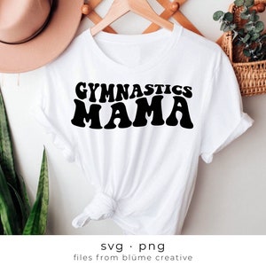 Ginástica Mama SVG | letras onduladas, vintage, retrô, camisa de mãe, mamãe, dia das mães, mamãe, mãe esportiva, moda | Arquivo de corte Cricut svg png