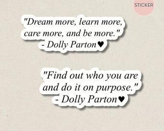 Dolly Parton Quotes Minimalist Laminated Stickers